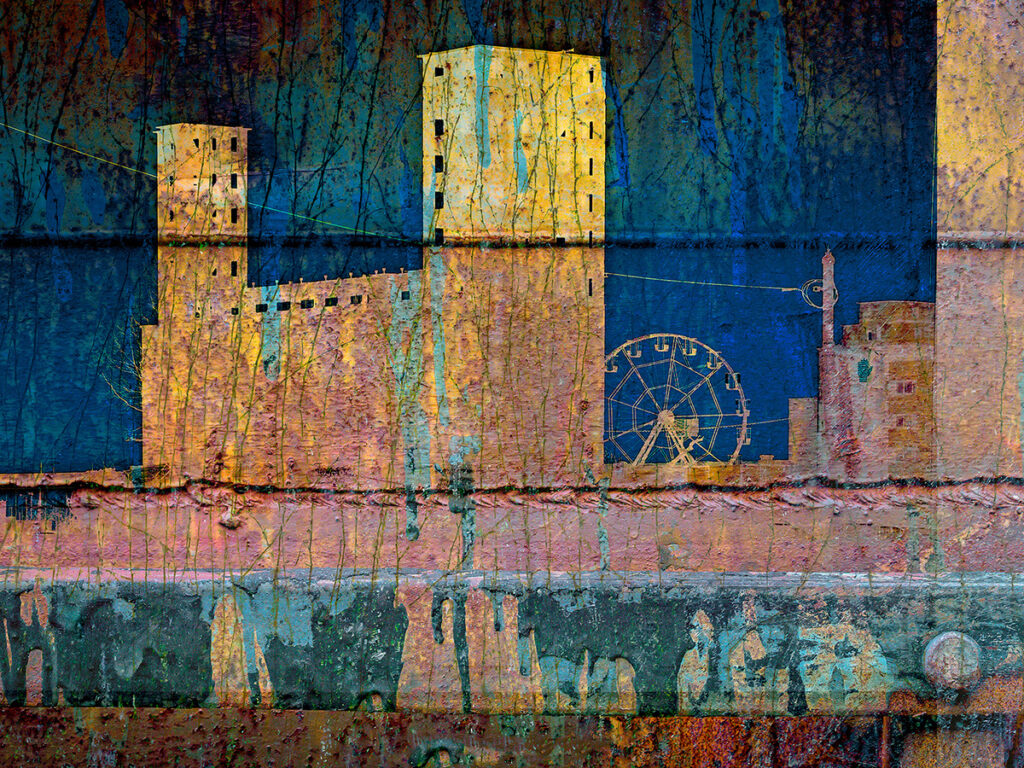 Rusty Silo City with Ferris Wheel